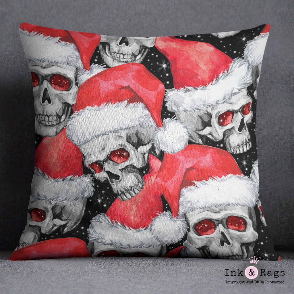 Christmas Skull Holiday Throw and Pillow Cover Set