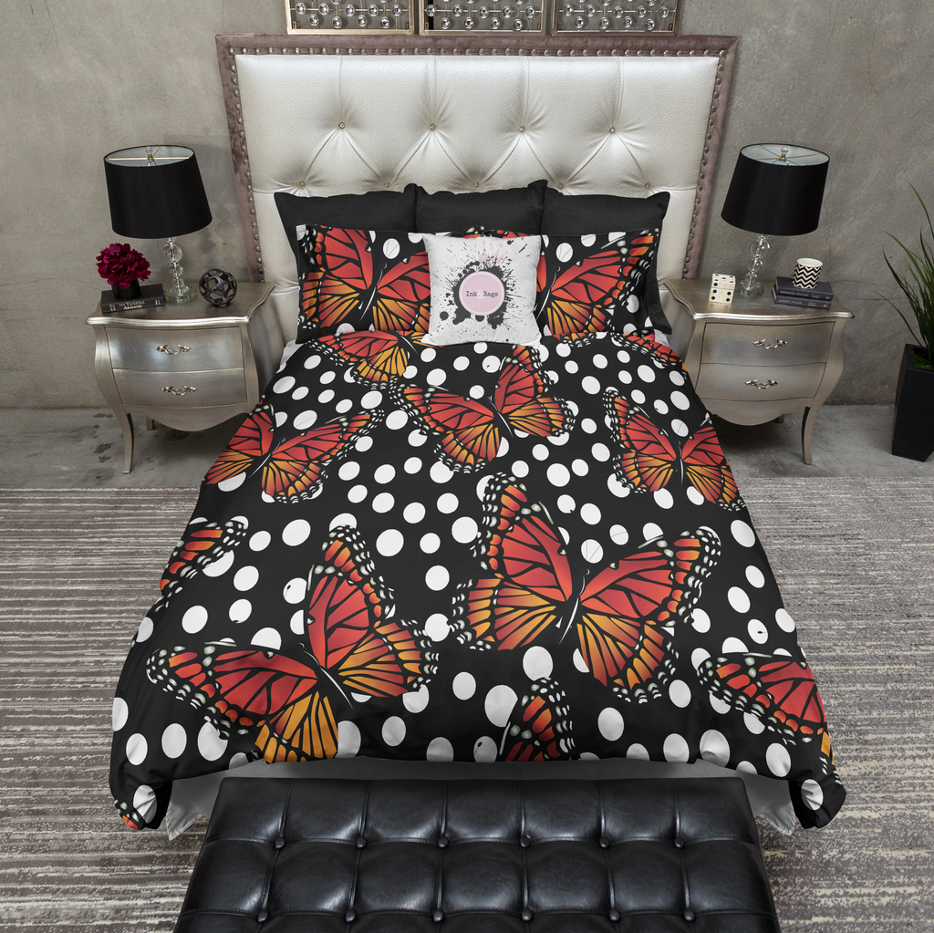 Monarch Butterfly Polka Dot Bedding Collection