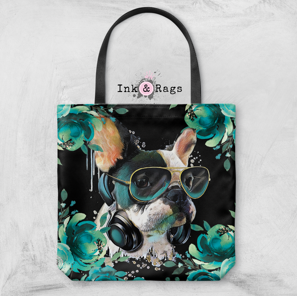 Teal Frenchie Casual Tote