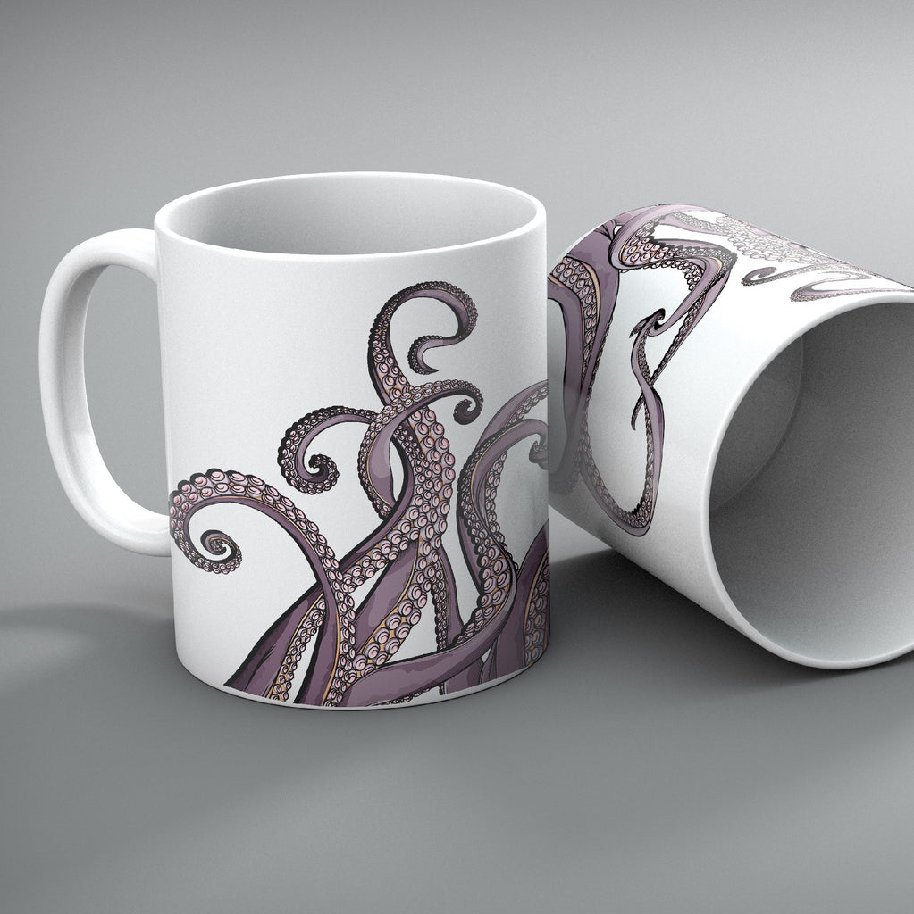 Purple Octopus Tentacle Mug Set of 2