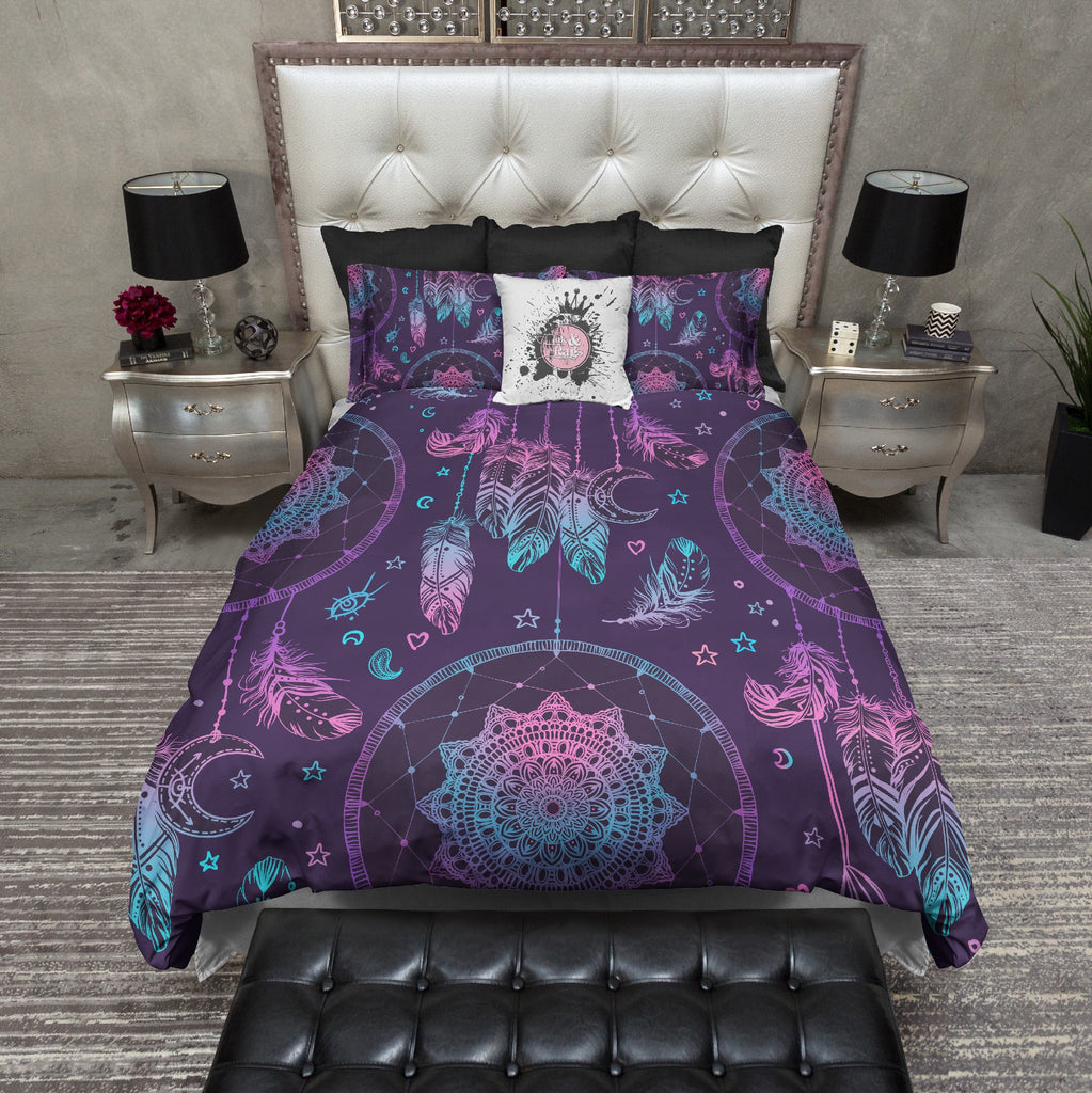 Purple Pink and Teal Dreamcatcher Bedding Collection