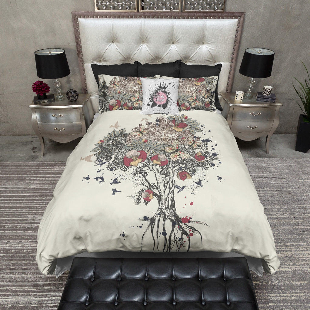 Tree of Life Butterfly Flower Bird CREAM Bedding Collection