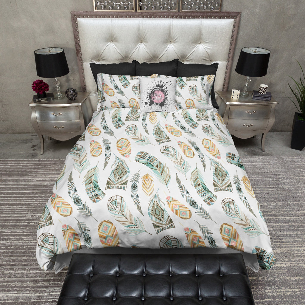 Boho Tribal Feather Bedding Collection