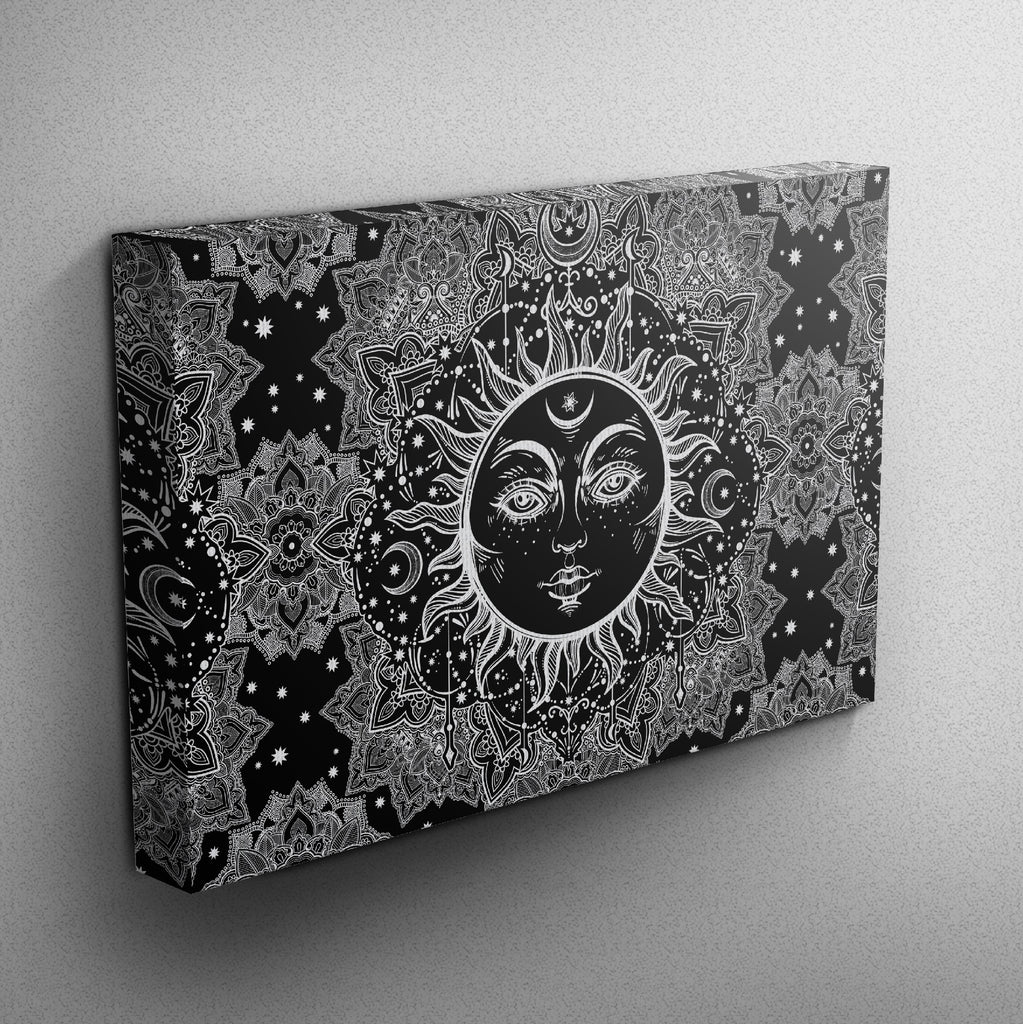 Bohemian Sun Mandala Gallery Wrapped Canvas