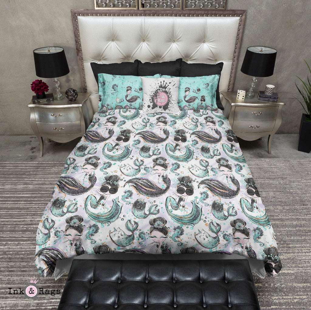 Breakfast At Tiffany Audrey Mermaid Caticorn Bedding Collection