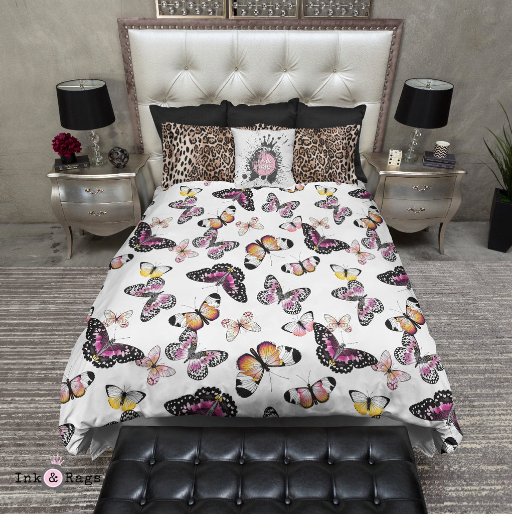 Leopard and Butterfly Mixed Media Bedding Collection