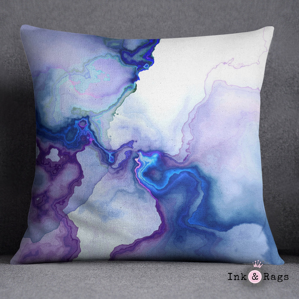 Electric Marble Throw Pillow