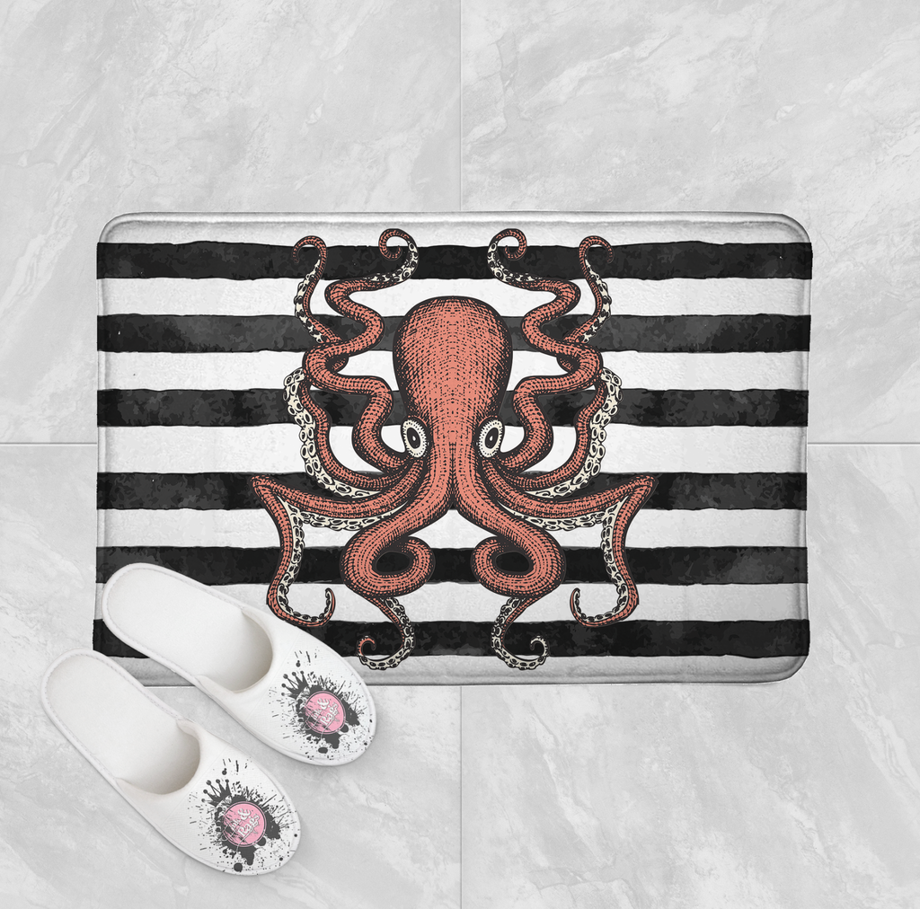Octopus Shower Curtains and Optional Bath Mats