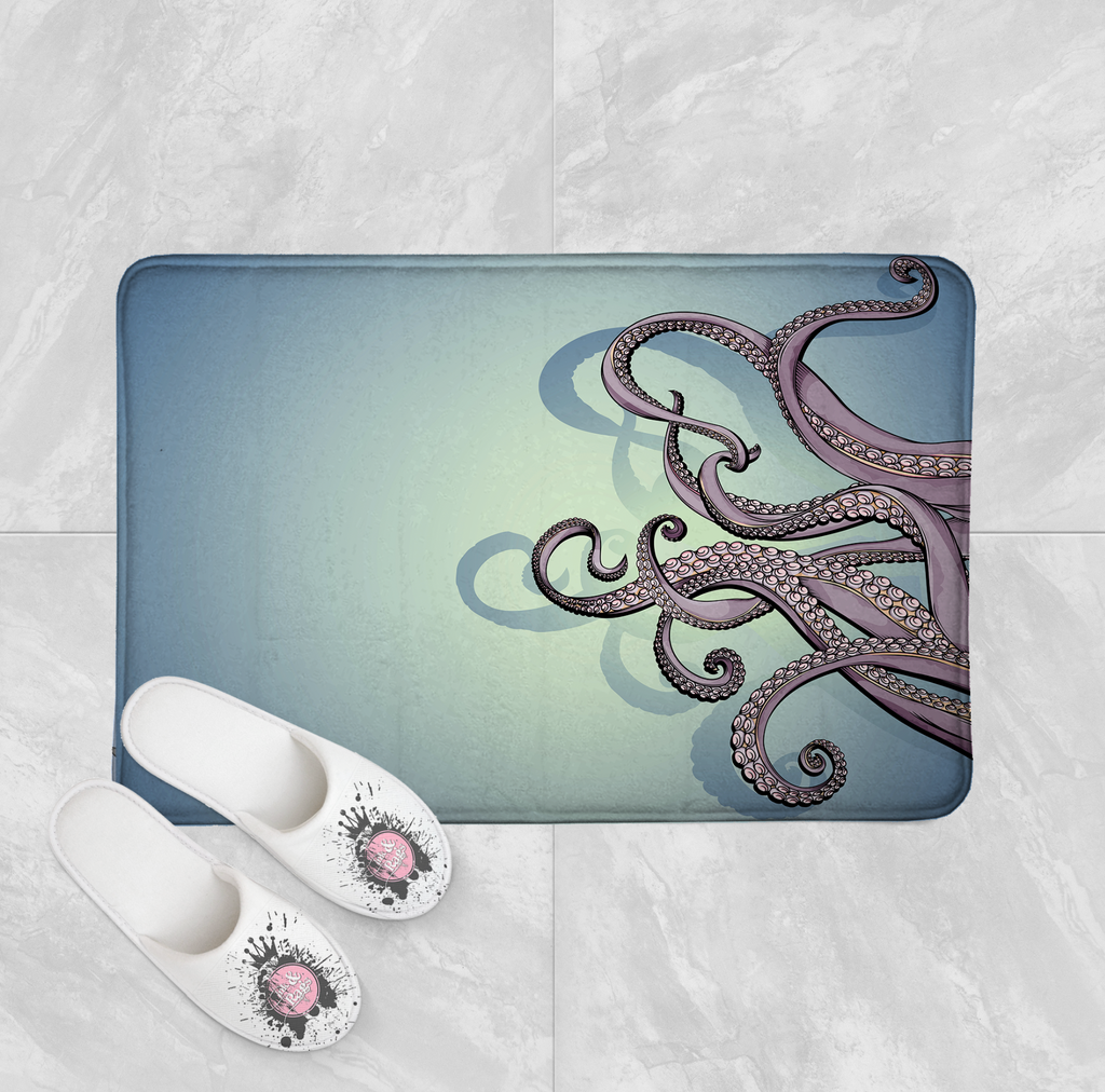 Purple & Teal Octopus Shower Curtains and Optional Bath Mats