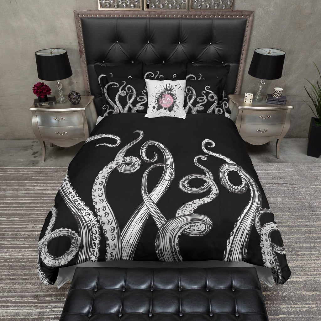 Black and White Octopus Tentacle Bedding Collection