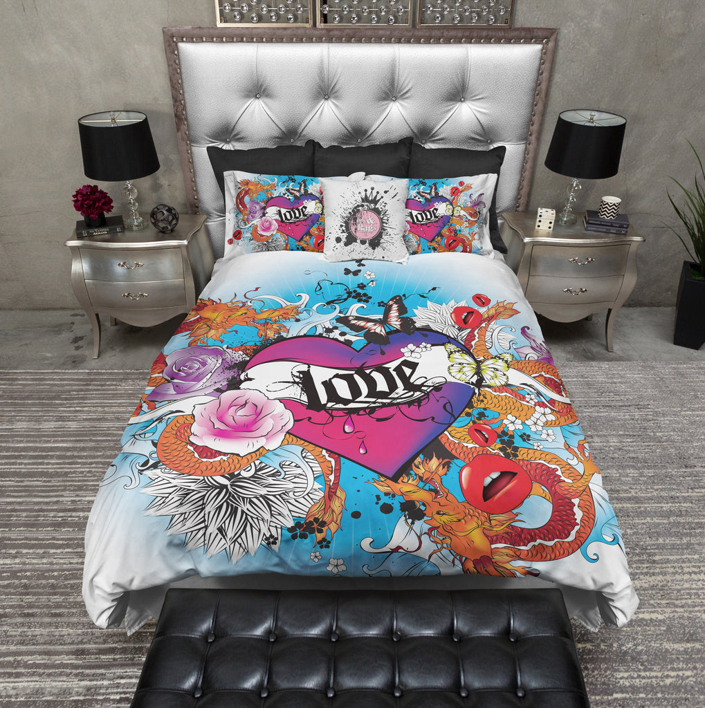Love Heart Tattoo Bedding Collection