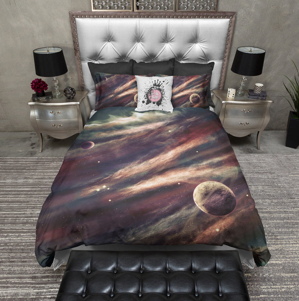 Golden Planet Galaxy Bedding Collection