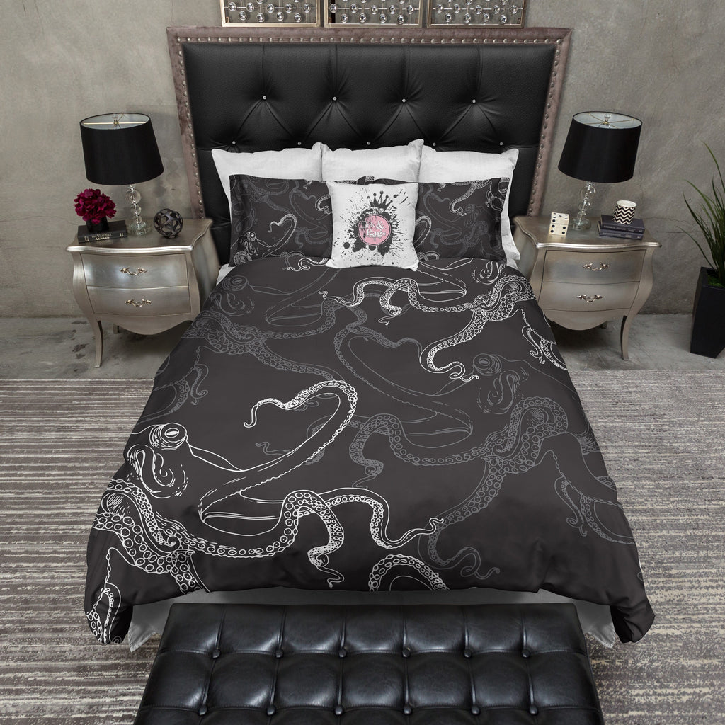 Black Octopus Bedding Collection
