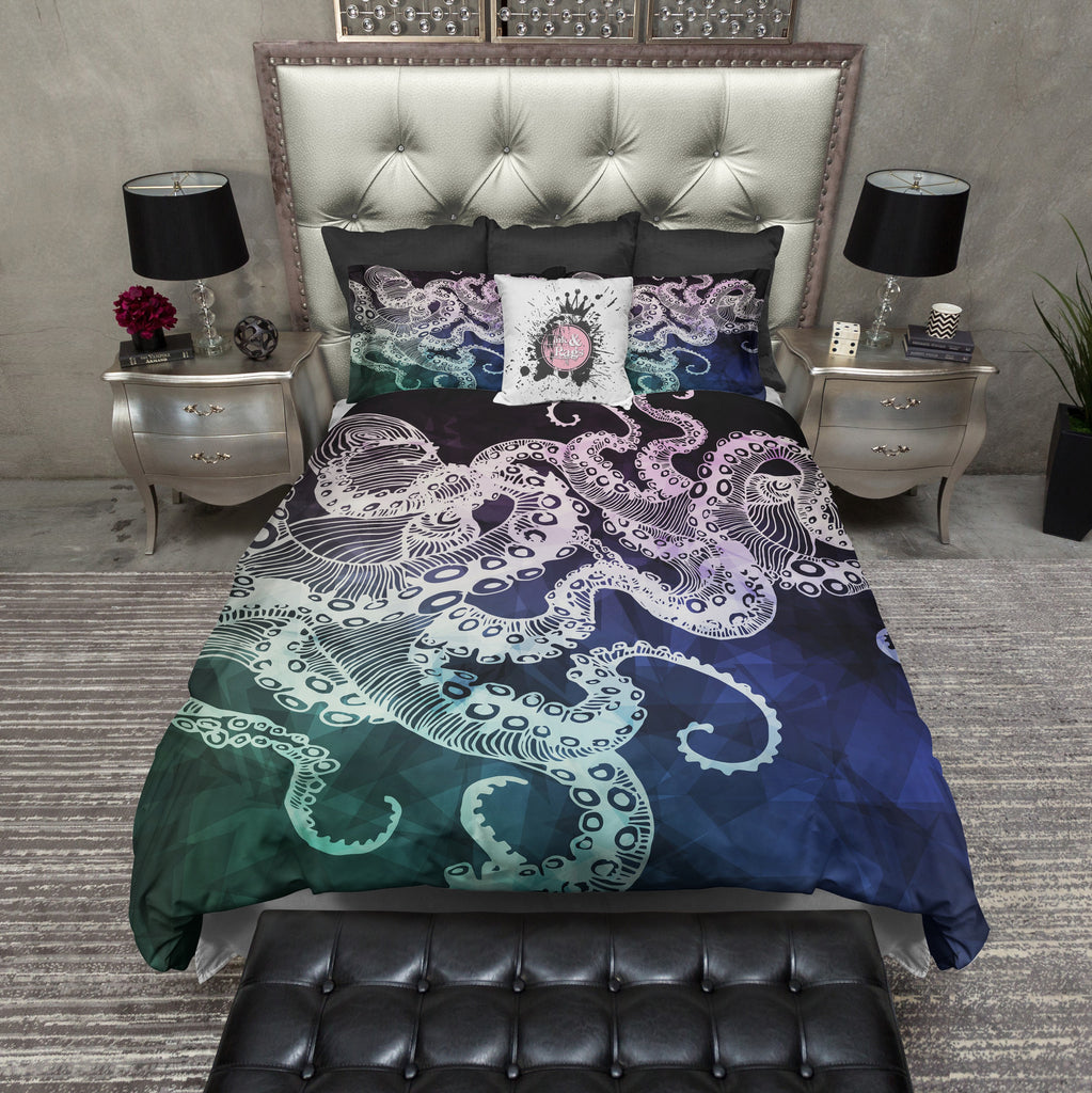 Midnight Octopus CREAM Bedding Collection