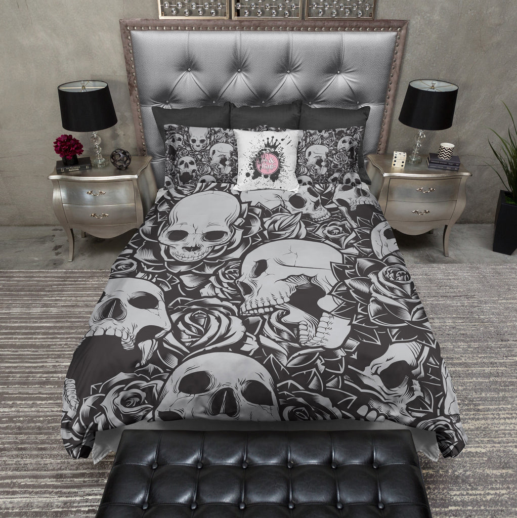 Drowning in Roses Skull Bedding Collection