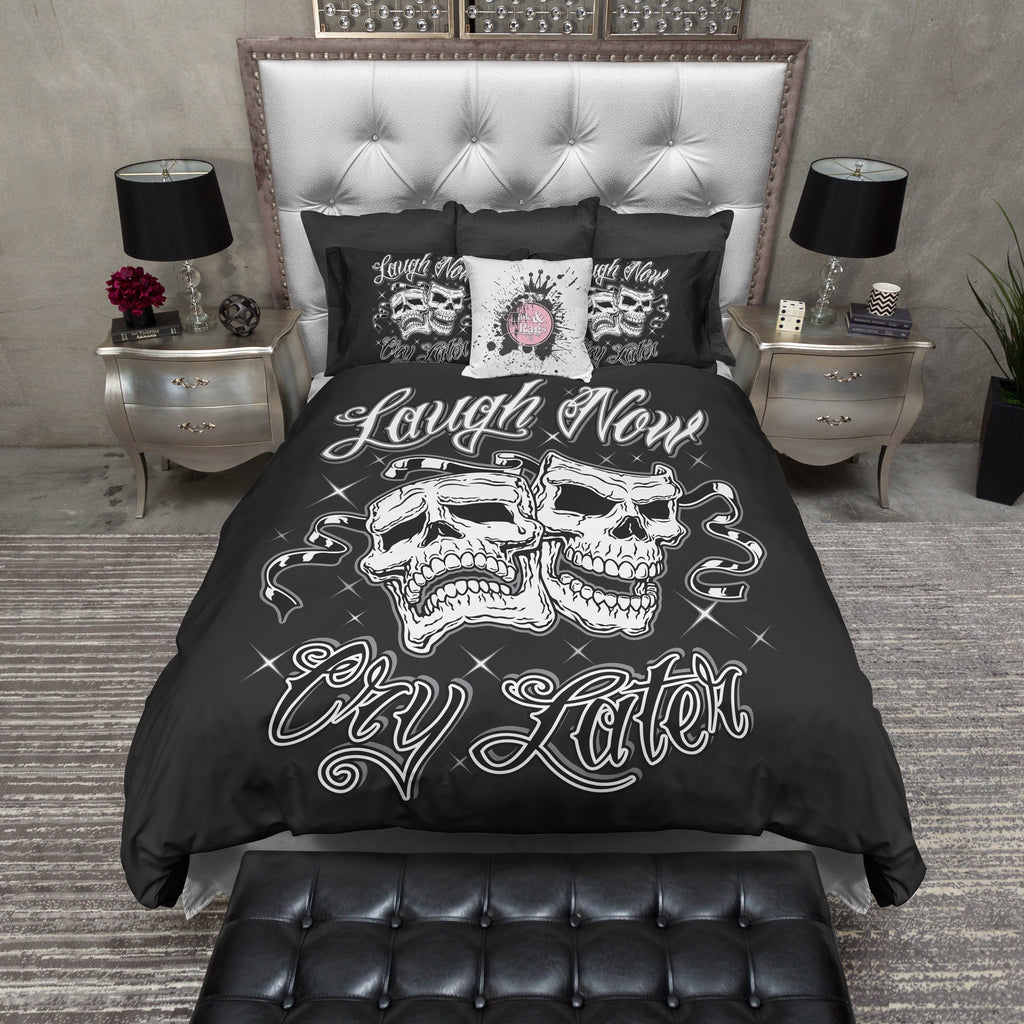 Laugh Now Cry Later Skull Bedding Collection