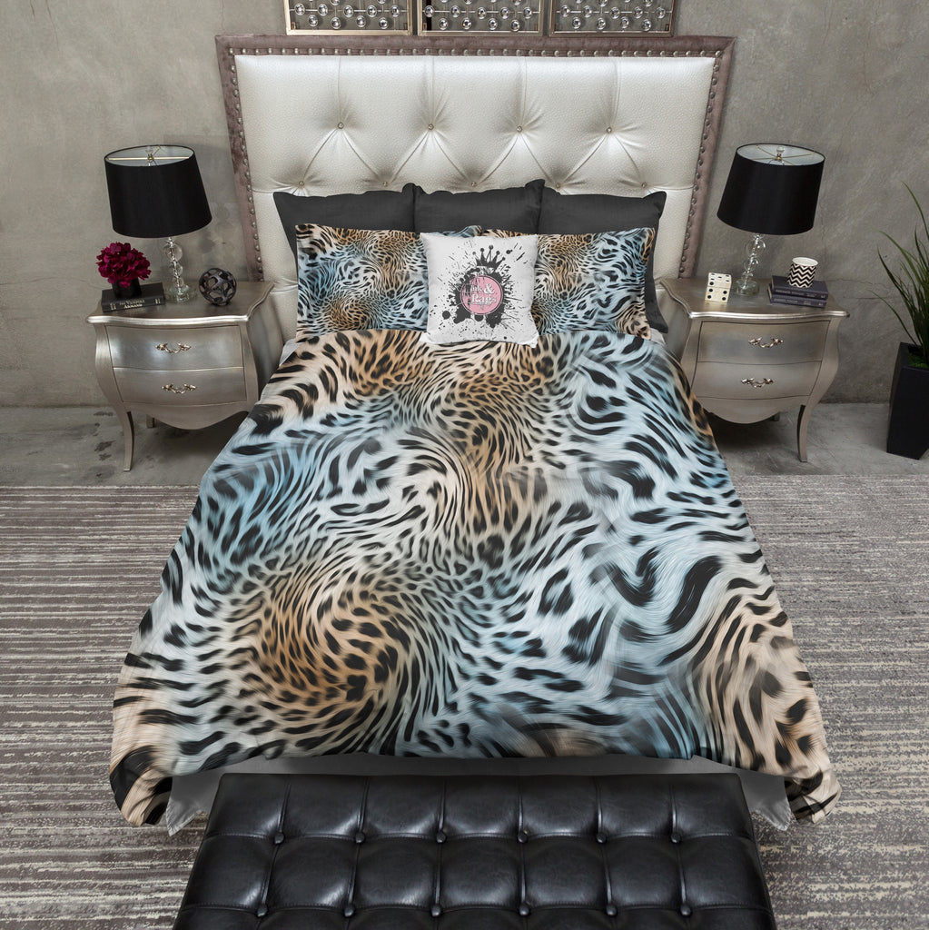 Turquoise and Gold Leopard Bedding Collection