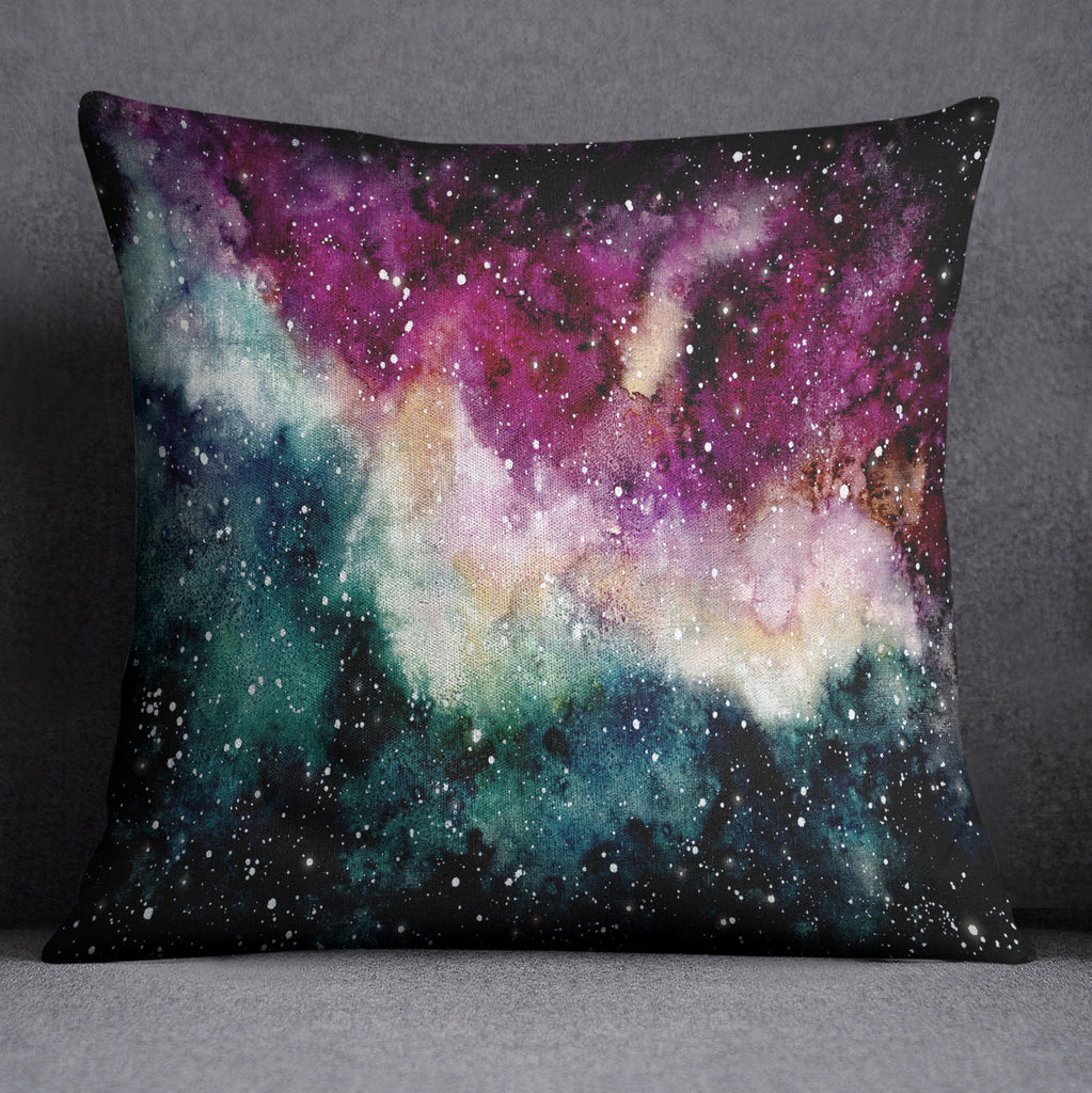 Watercolor Galaxy Throw Pillow