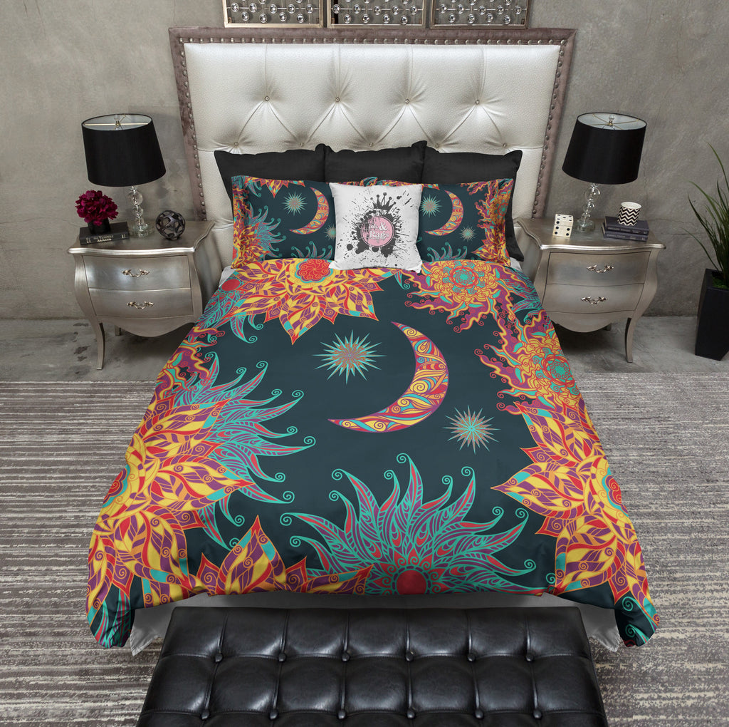 Bohemian Fire Sun and Moon Bedding Collection