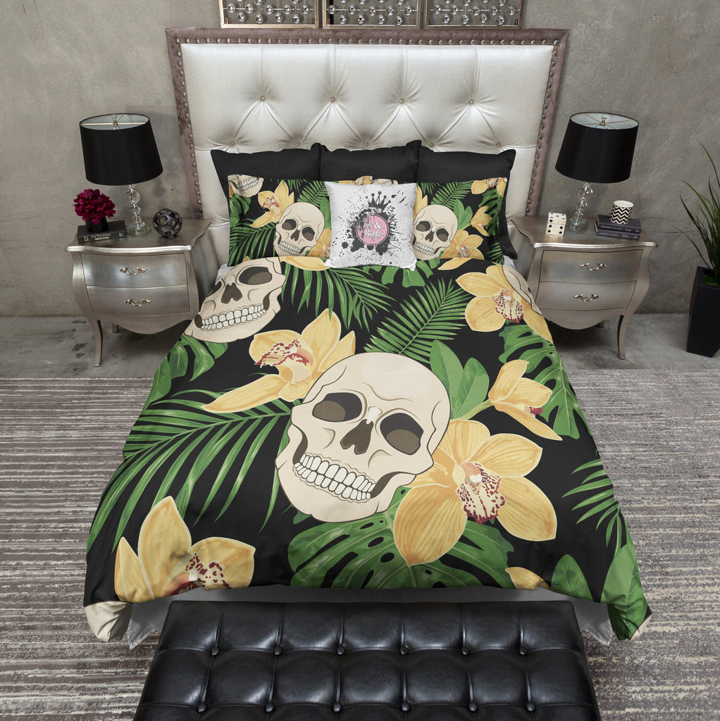 Tropical Skull CREAM Bedding Collection