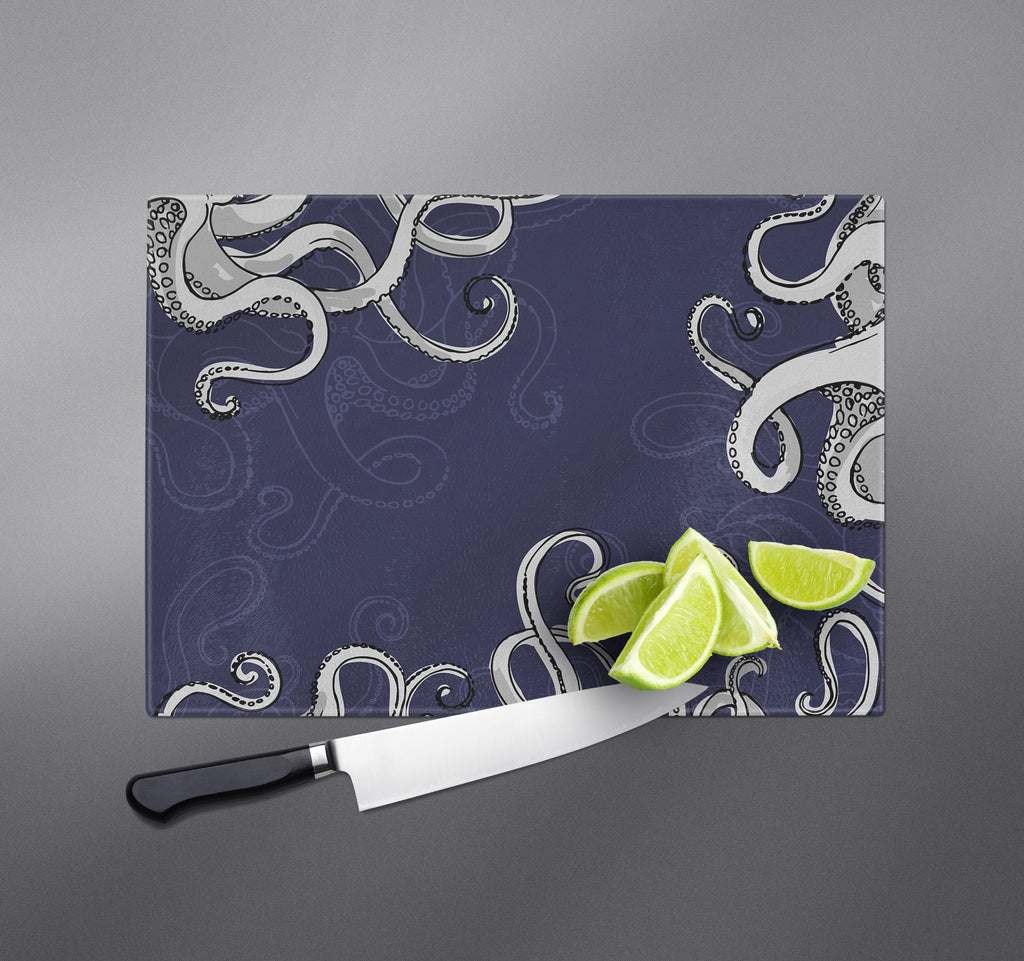 Navy Blue Tentacle Cutting Boards