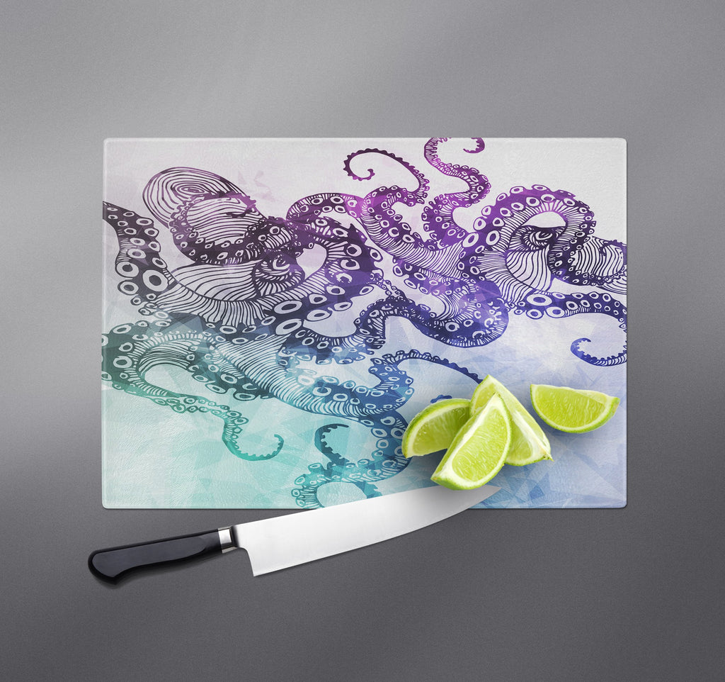 Modern Watercolor Octopus Cutting Boards