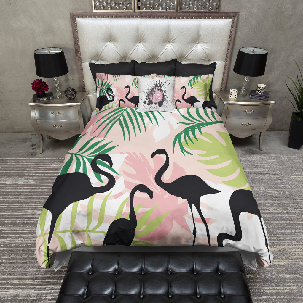 Retro Flamingo Silhouette Bedding Collection