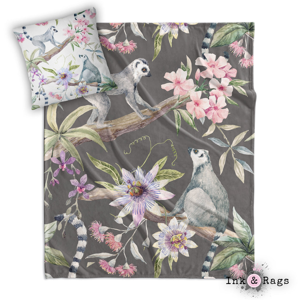 Lemur Love Nursery Throw and Pillow Cover Set