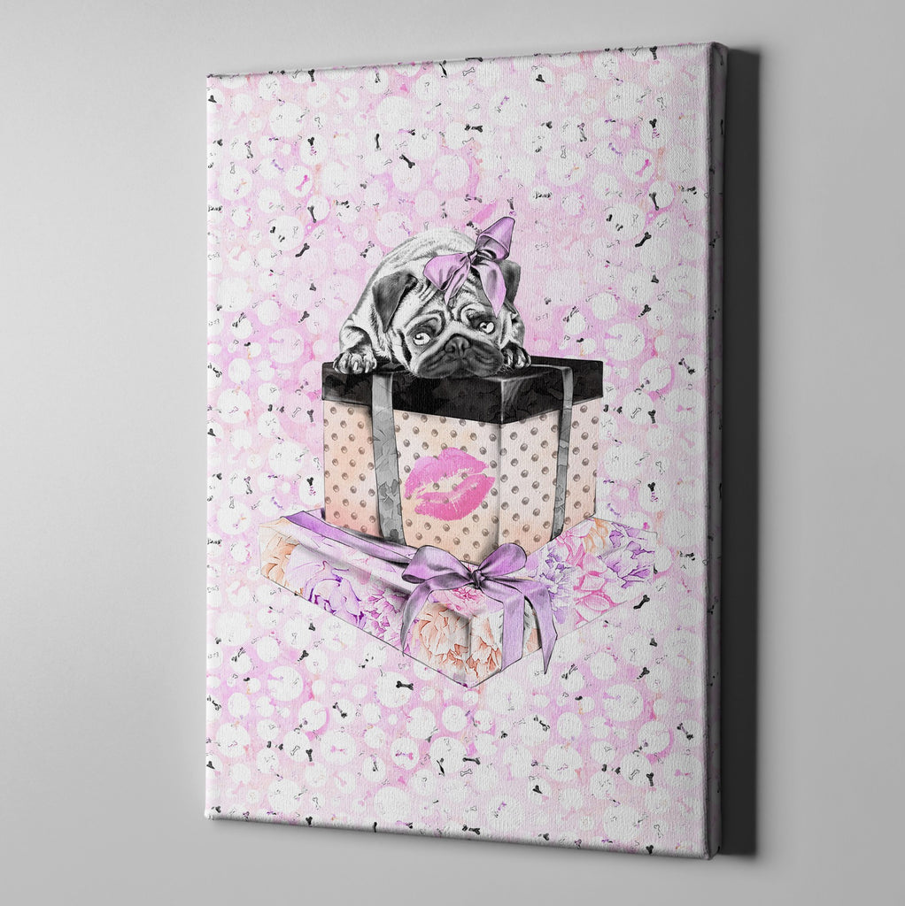Pug Love A Girls Best Friend Fashion Gallery Wrapped Canvas