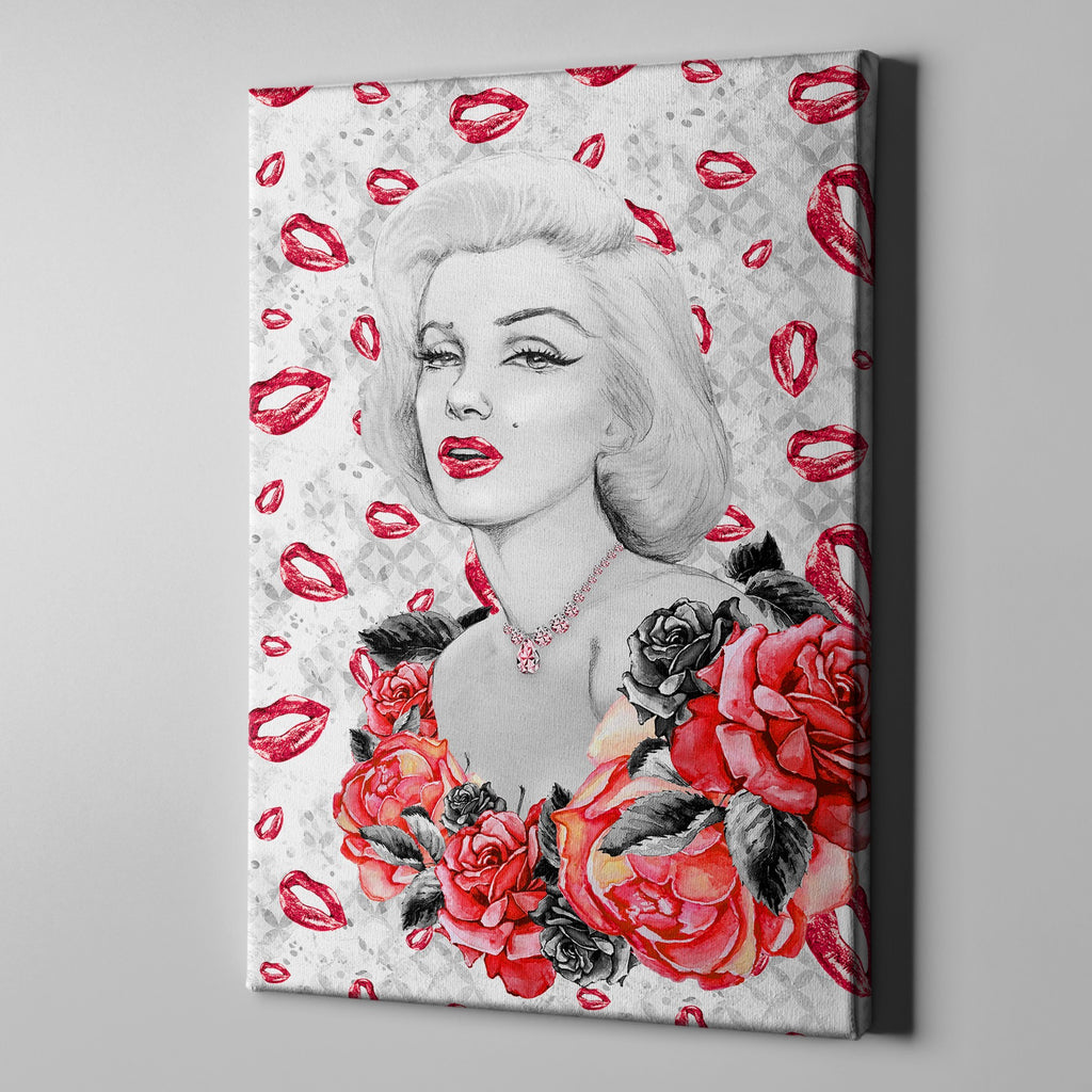 Hollywood Marilyn on Lips Gallery Wrapped Canvas