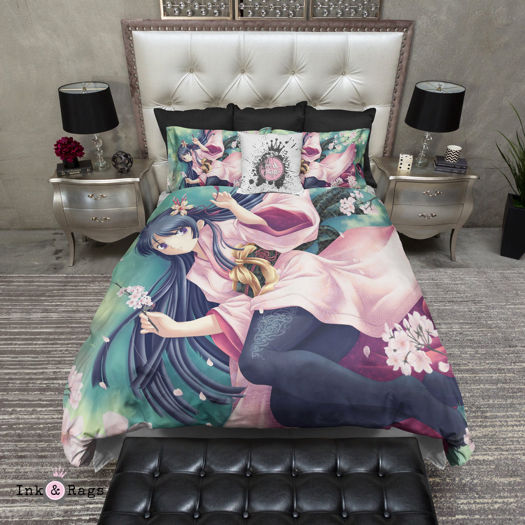 Sakura Kimono Anime Girl Bedding Collection