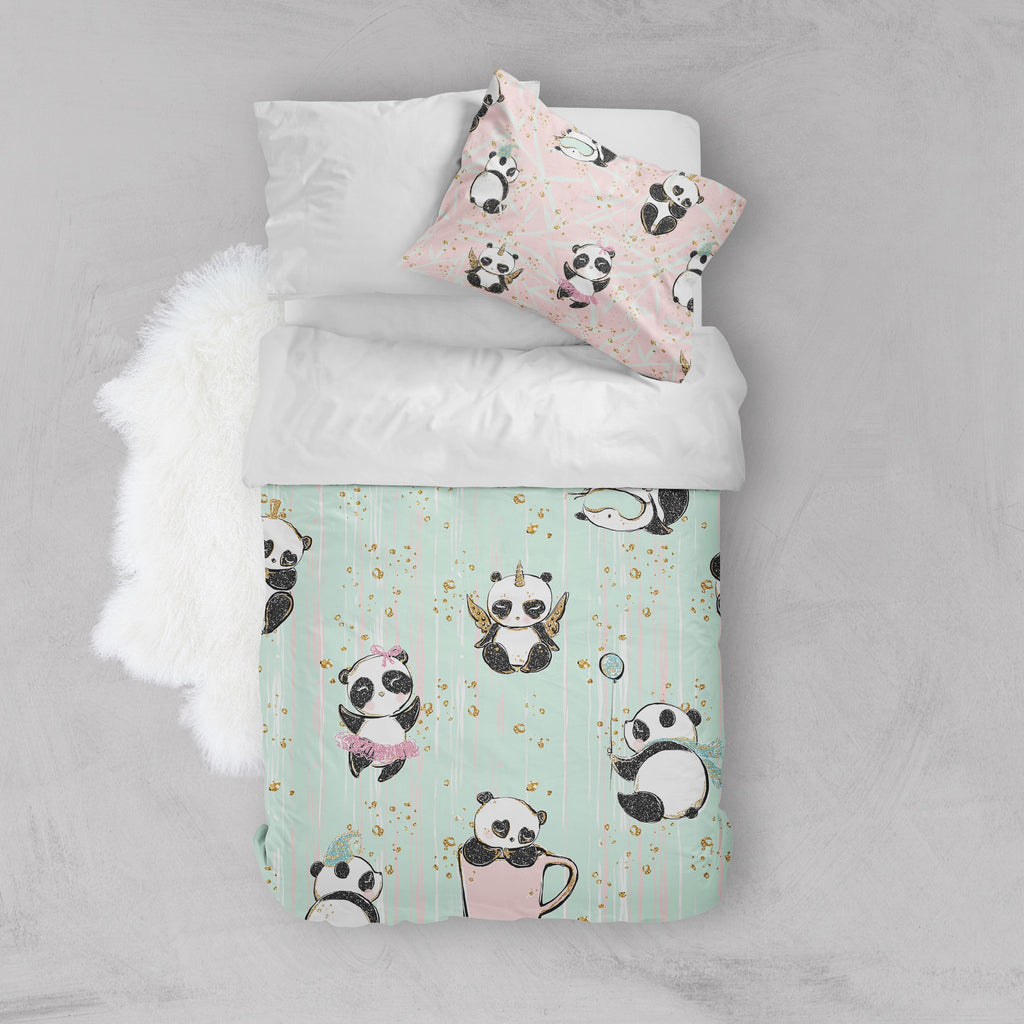 Morning Panda Crib and Toddler Bedding Collection