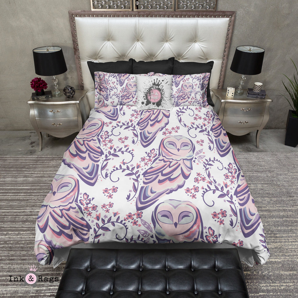 Purple and Pink Sweet Owl Bedding Collection