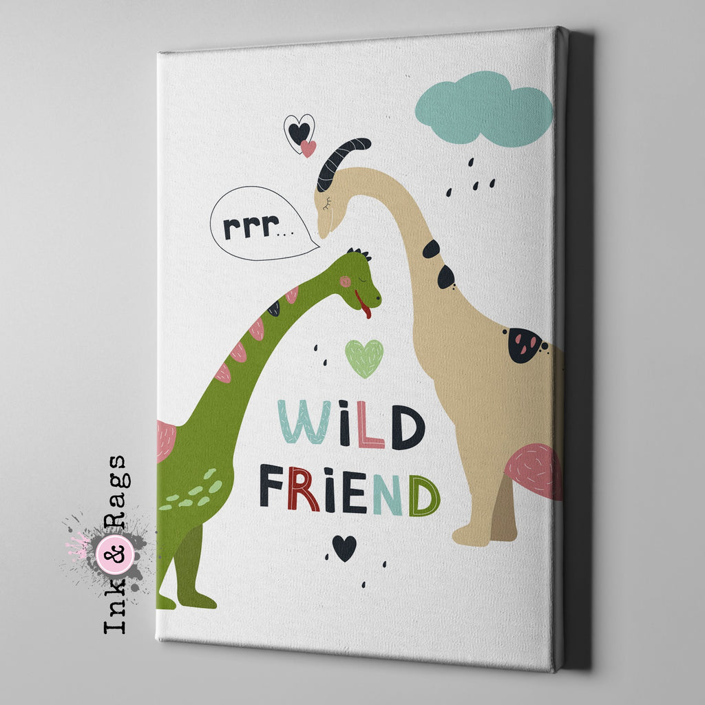 Wild Friends Dinosaur Gallery Wrapped Canvas