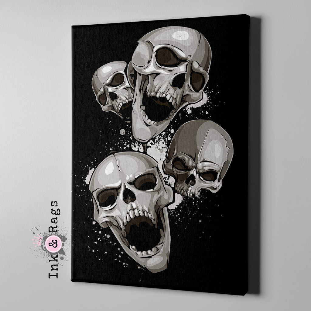 Screaming Skull Gallery Wrapped Canvas