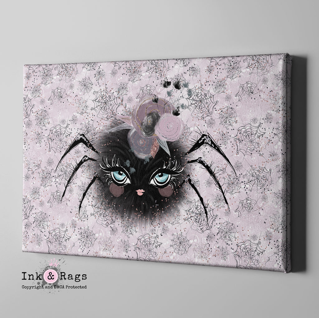 Little Bat and Spider Friends Spider Gallery Wrapped Canvas