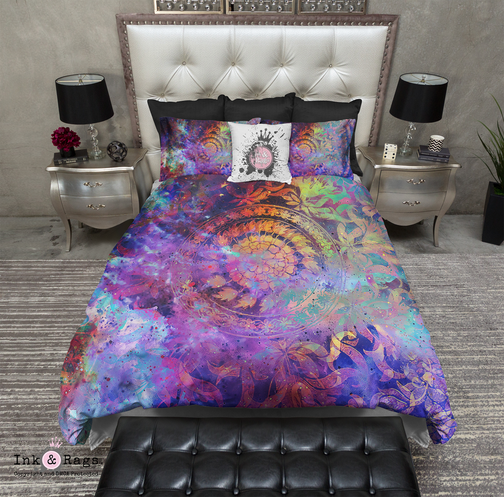 Electric Universe Floral Mandala Bedding Collection