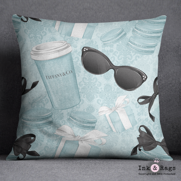 Coffee and Macarons with Tiffany Fashion Throw Pillow