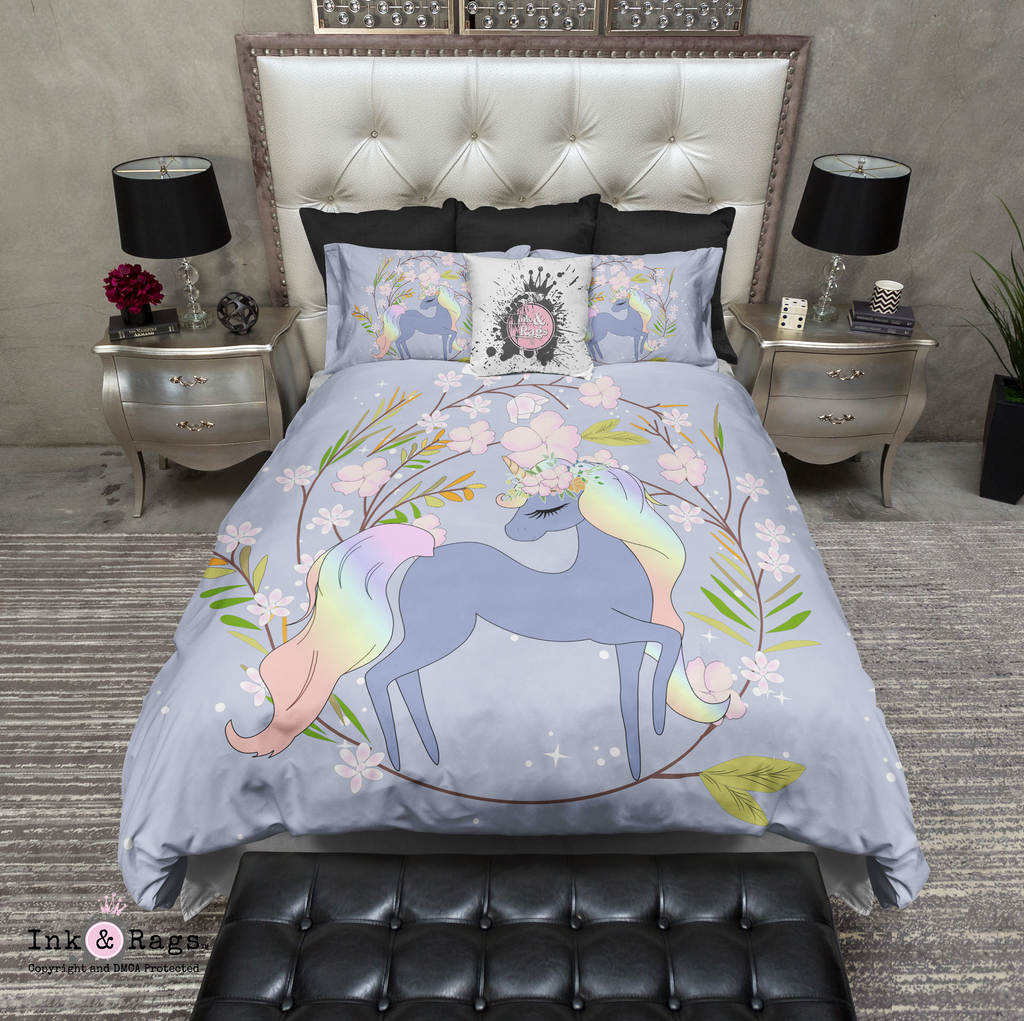 Lilac Dreams Rainbow Mane Unicorn Bedding Collection