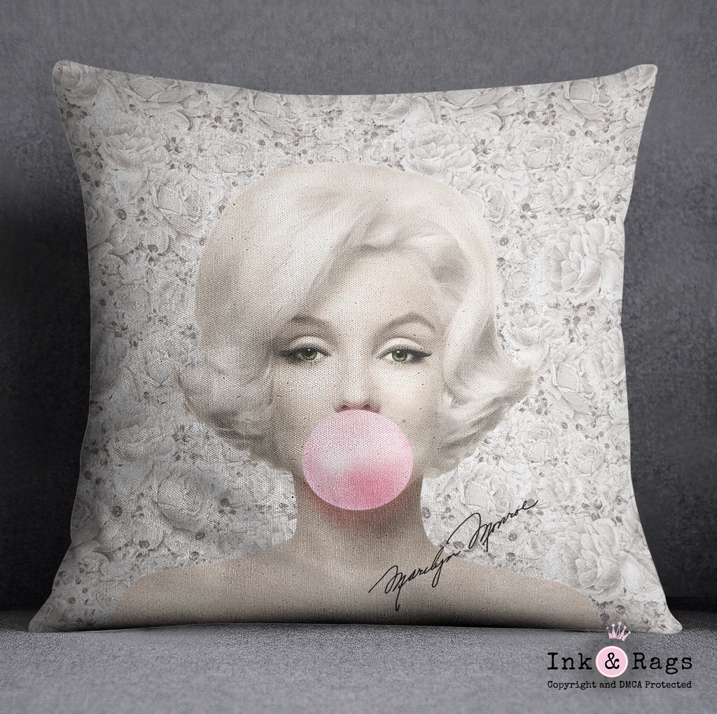 Beige Rose Marilyn Monroe Decorative Throw and Pillow Cover Set