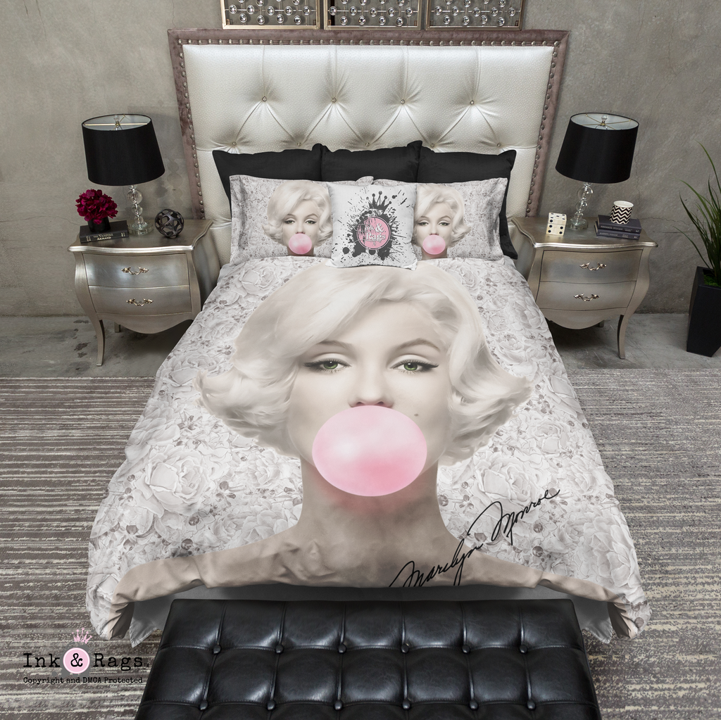 Beige Rose Marilyn Monroe Bubble Gum Bedding Collection