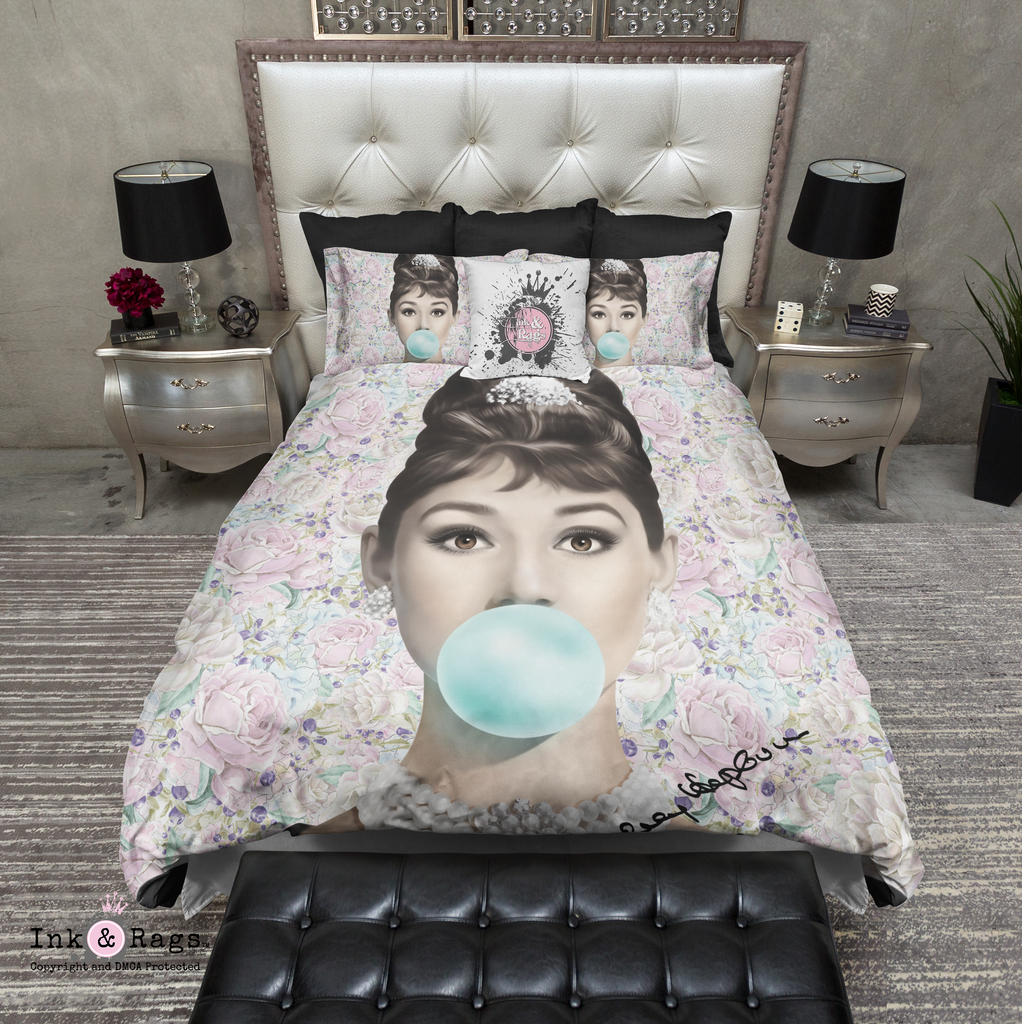 Pastel Rose Audrey Hepburn Bubble Gum Bedding Collection
