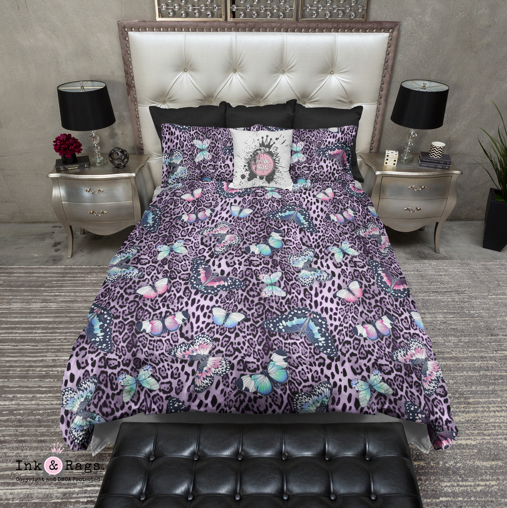 Purple Leopard Butterfly Bedding Collection