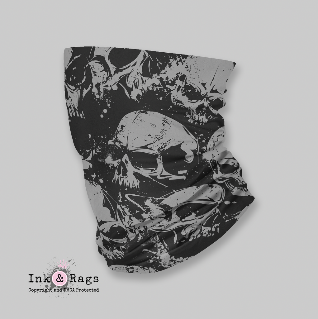 ADULT Mask Cover Up - Grunge Skulls