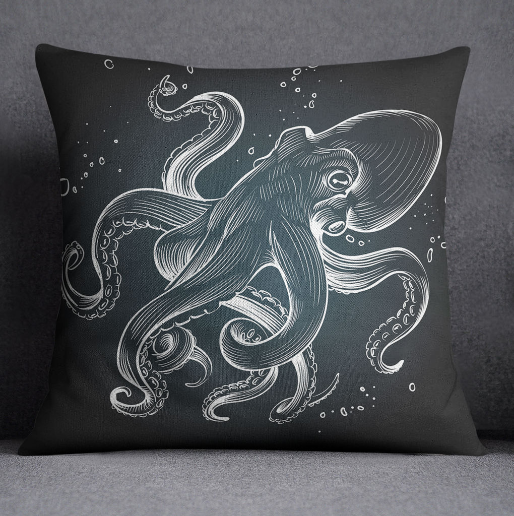 Octo Bubbles Octopus Throw Pillow