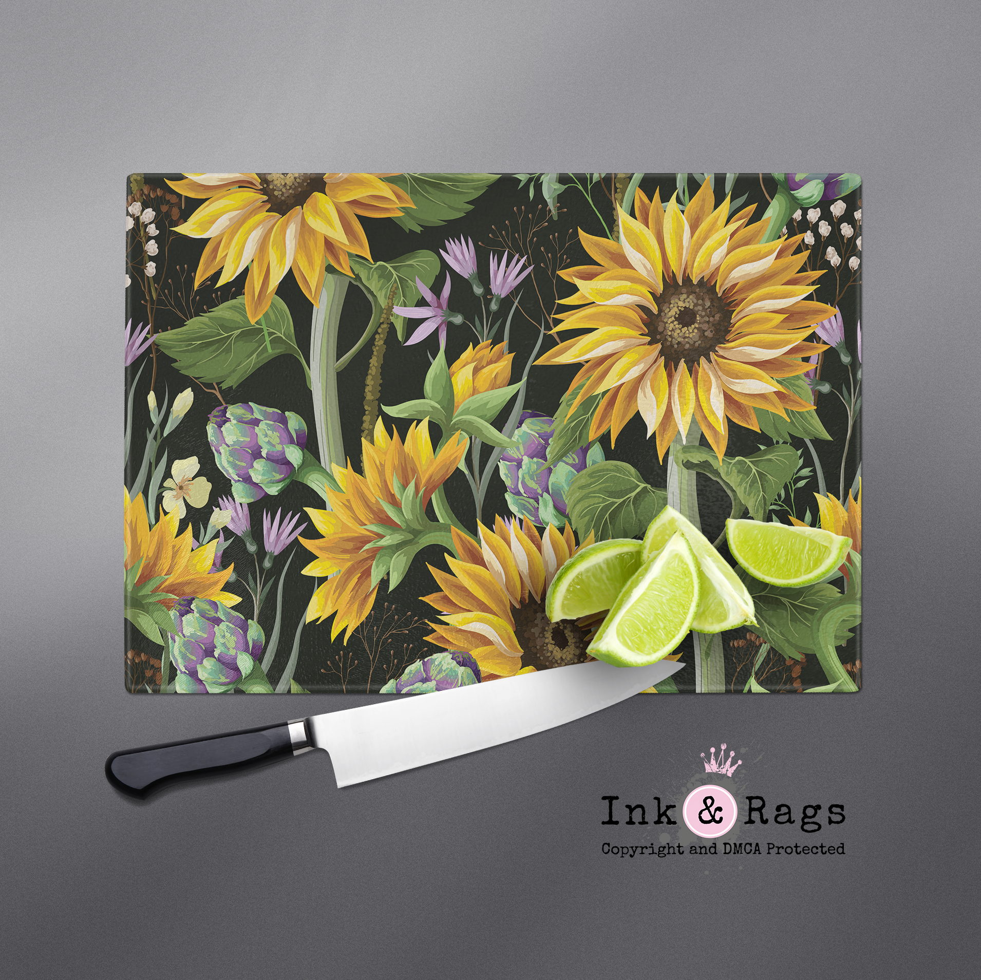 Sunflower Decor, Sunflower Cutting Board, Sunflower Kitchen Decor