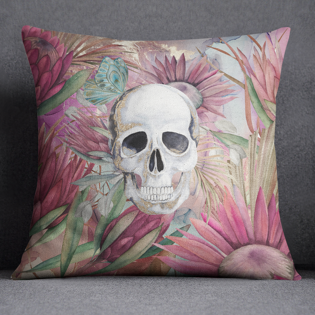 Sugarbush Butterfly Skull Decorative Throw and Pillow Cover Set