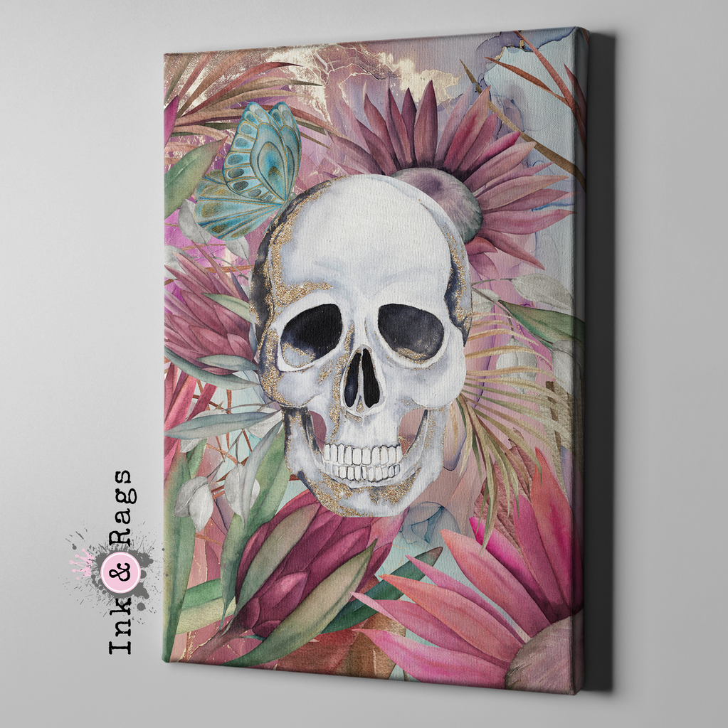 Sugarbush Butterfly Skull Gallery Wrapped Canvas