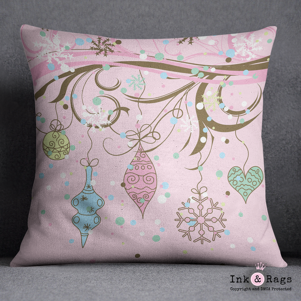 Pink Bobble Holiday Pillow
