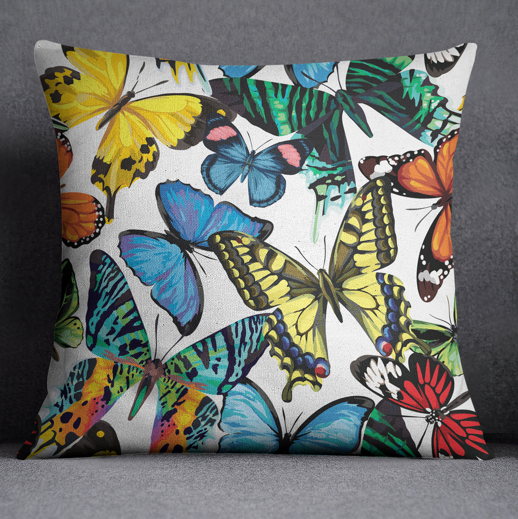 Technicolor Butterfly Throw Pillow